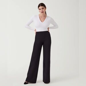 NWT Spanx The Perfect Pant, Wide Leg Black Large Petite